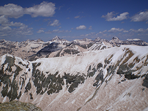 dust on snowy mountains