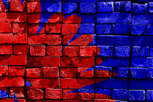 Red and blue divided